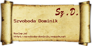 Szvoboda Dominik névjegykártya