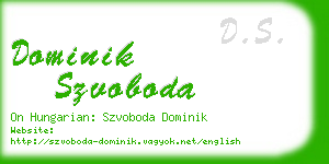 dominik szvoboda business card